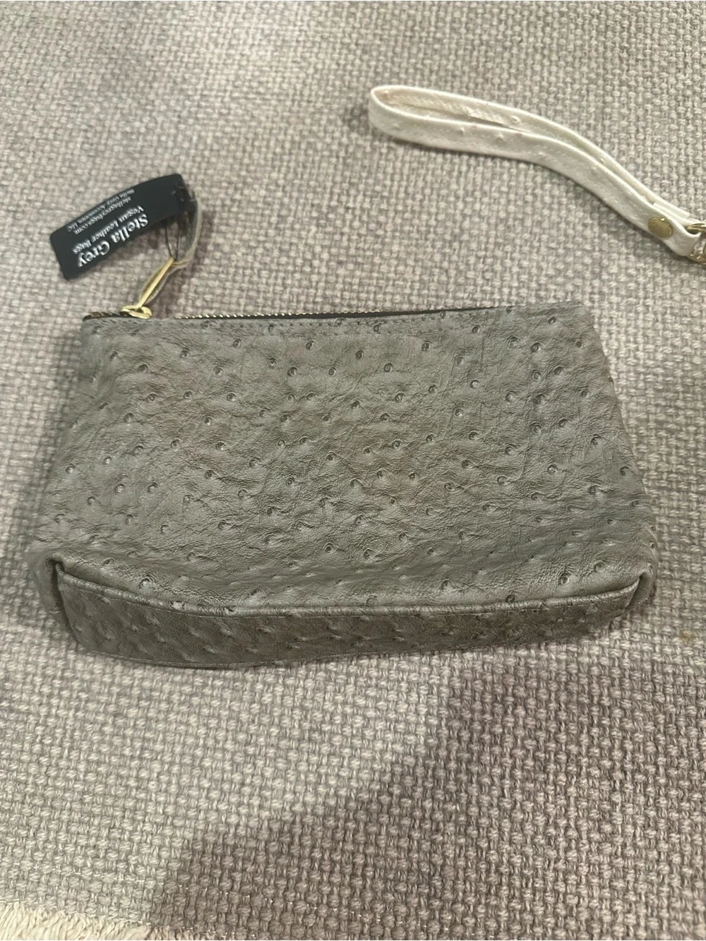 Vegan Leather Pouch Duo – Gray and Pearl White, by Stella Gray